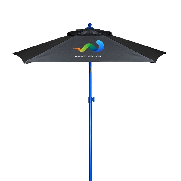 7' black paneled market umbrella with brightly colored frame.... from ASI 76730 Peerless Umbrella Co Inc / Threads By Peerless