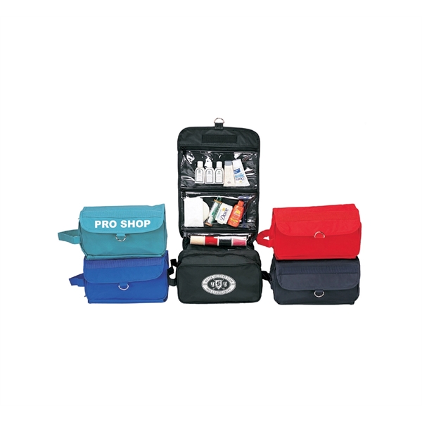 Hanging Toiletry Bag. 3 clear zipper pockets, Folds up for easy... from ASI 74741 NVS Promo Designs, Inc.