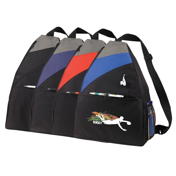 Large sling backpack with large main zipper compartment, hook and loop... from ASI 74741 NVS Promo Designs, Inc.