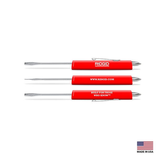 Fixed Screwdriver.  Regular .131" Wide Head Blade.  Three-sided handle... from ASI 34040 Alexander Mfg Co