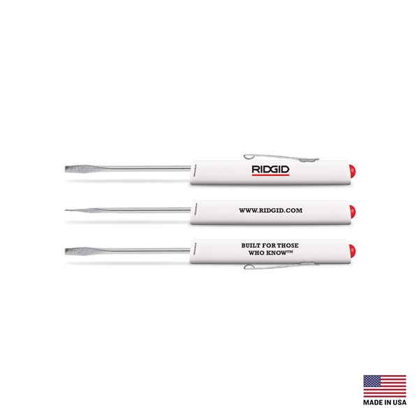 Fixed Screwdriver.  Regular .131" Wide Head Blade.  Three-sided handle... from ASI 34040 Alexander Mfg Co