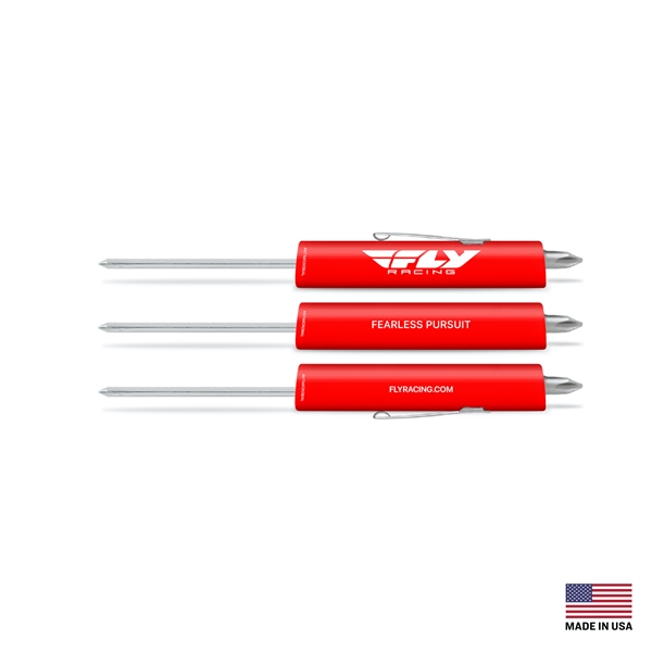 Fixed Screwdriver.  Regular .131" Wide Head Blade.  Three-sided handle... from ASI 34040 Alexander Mfg Co