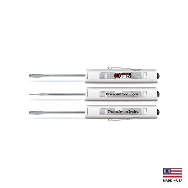 Fixed Screwdriver.  Regular .131" Wide Head Blade.  Three-sided handle... from ASI 34040 Alexander Mfg Co