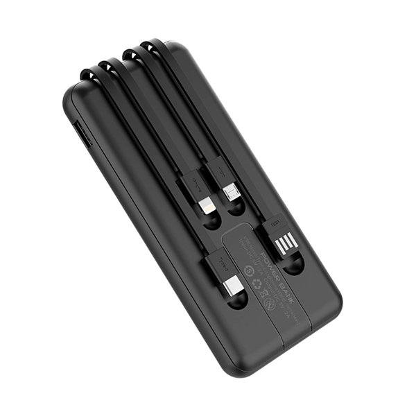 Slim Power Bank with 4 Built-in Cables plus 1 C of... from ASI 37218 Athena Promo (tm)