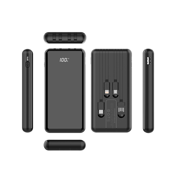 Slim Power Bank with 4 Built-in Cables plus 1 C of... from ASI 37218 Athena Promo (tm)