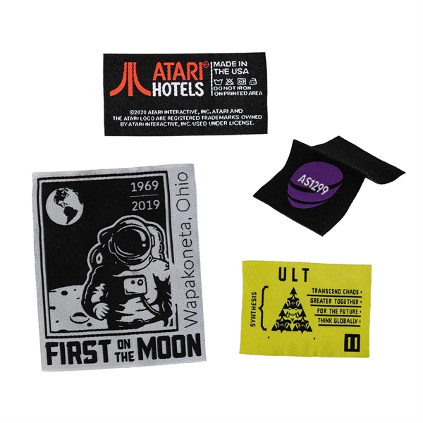 Custom woven polyester garment labels in assorted sizes in up to... from ASI 52263 EMT / EMT EMT EASY