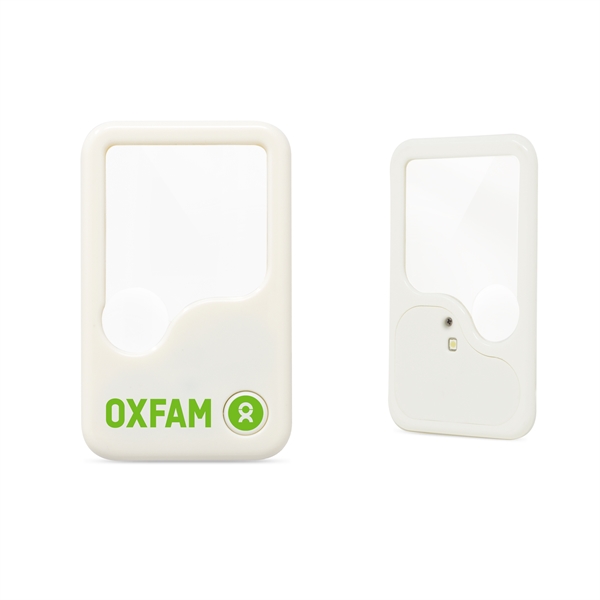 3X magnification, 5X magnification bubble with LED light on back.... from ASI 34040 Alexander Mfg Co