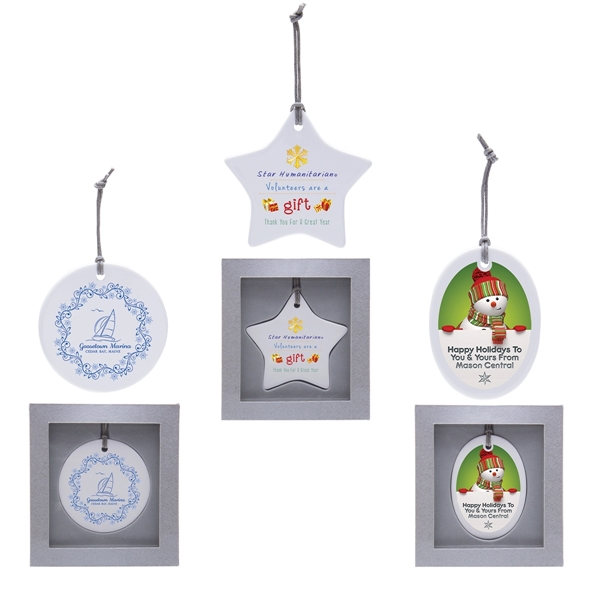 Decorative ceramic ornament, available in four different shapes.... from ASI 62190 Illini