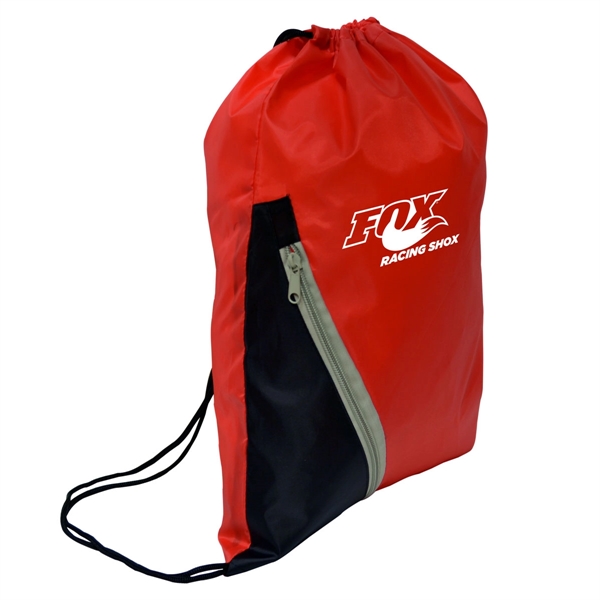 210 Denier drawstring bag with zipper front pocket.... from ASI 40544 Binaco / Binaline