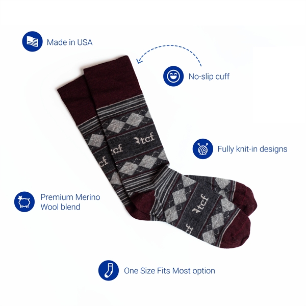 7 day turnaround. Made in USA. Fully knit/woven designs. Custom packaging... from ASI 88072 Sock Club Enterprises LLC