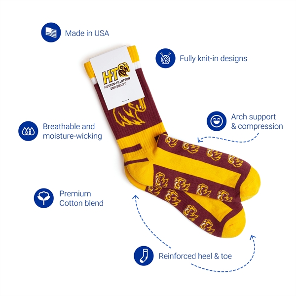 Cotton athletic socks with compression knitting and cushion, ribbed upper. 5... from ASI 88072 Sock Club Enterprises LLC