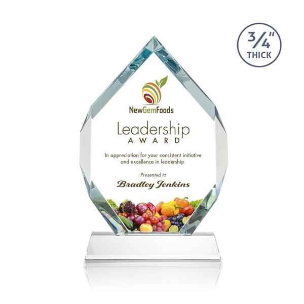 Starfire diamond shape award on a tall tapered Optical Base.... from ASI 84592 St Regis Group / St Regis