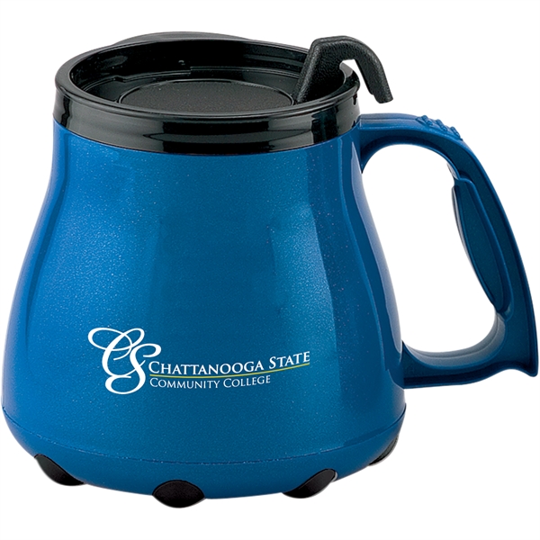 16-ounce mug with a slider lid, non-skid base, and handle.... from ASI 57653 Gold Bond