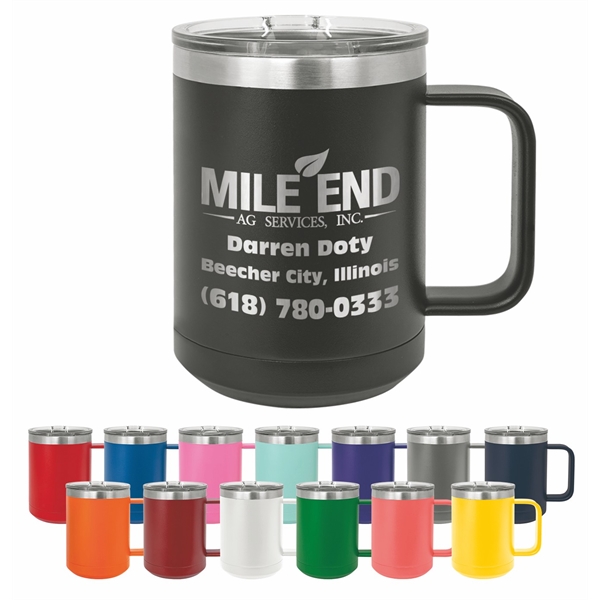 Laser-engraved insulated mug. Comes with a slider lid.... from ASI 45795 Colorguppy Printing