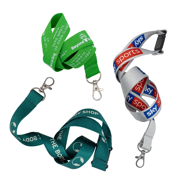 36" recycled RPET lanyard in 3/4" or 1" thicknesses with 13... from ASI 52263 EMT / EMT EASY Emblem Marketing Team