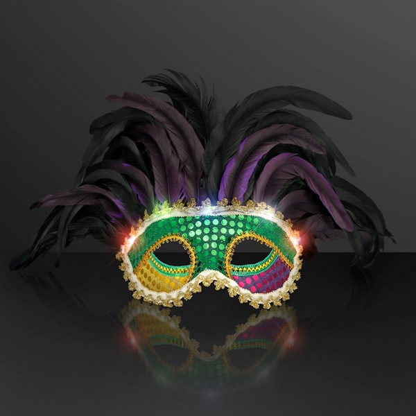 Light Up Mardi Gras Masks, Festive Feathers; Blank Stock Pricing... from ASI 34194 ALightPromos