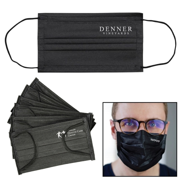 Disposable 3-ply non-woven polypropylene and melt blown fabric face mask with... from ASI 57655 STOPNGO Line
