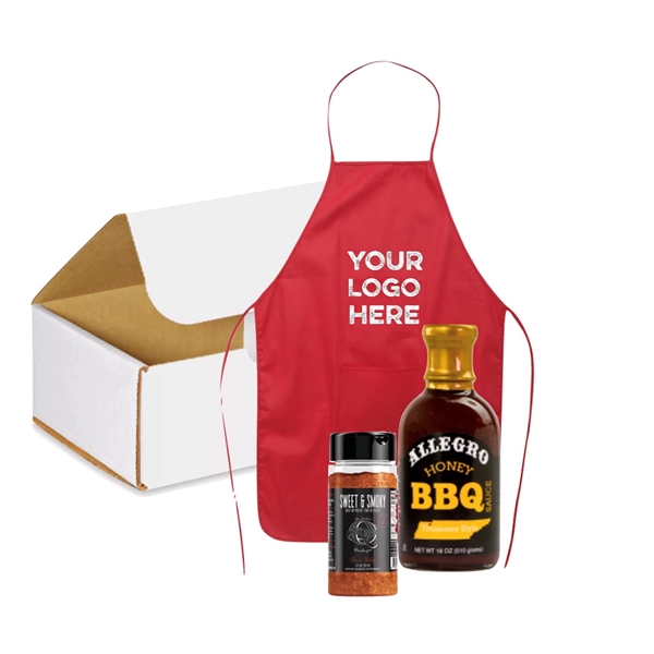 Barbecue Sauces, Barbecue Rubs and Keepsake Apron Gift Box... from ASI 89971 Stuff A Mug