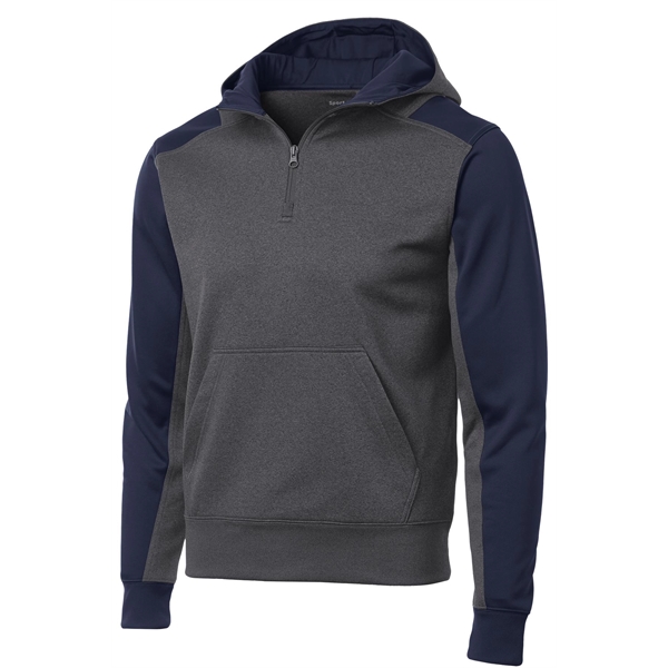 Sport-Tek Tech Fleece Colorblock 1/4-Zip Hooded Sweatshirt.... from ASI 84863 SanMar