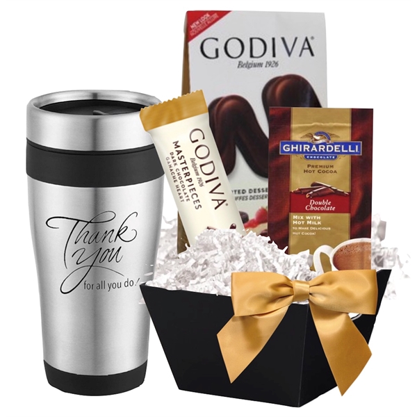 Chocolate and Cocoa basket with Tumbler... from ASI 89971 Stuff A Mug