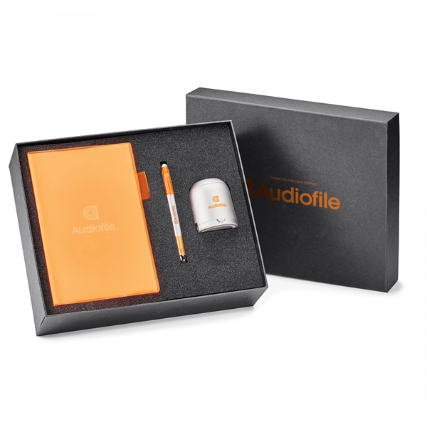 2-piece black gift box includes customizable foam inserts with unlimited cuts... from ASI 88660 Spector & Co.