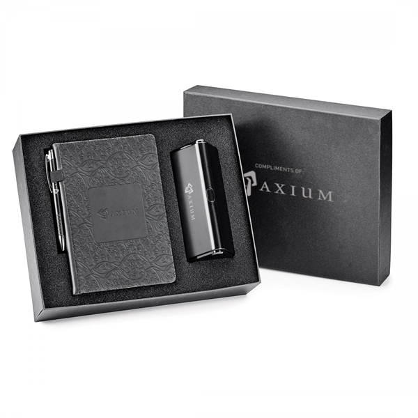 2-piece black gift box includes customizable foam inserts with unlimited cuts... from ASI 88660 Spector & Co.