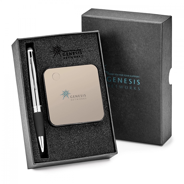 2-piece black gift box includes customizable foam inserts with unlimited cuts... from ASI 88660 Spector & Co.