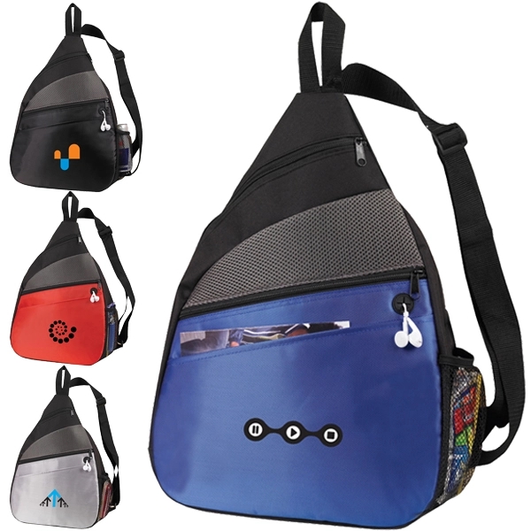 Metallic Doby padded sling backpack with padded zipper pocket.... from ASI 40544 Binaco / Binaline