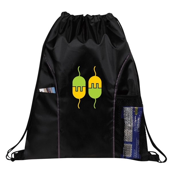 210 Denier Dual Pocket Drawstring Backpack.... from ASI 40544 Binaco / Binaline