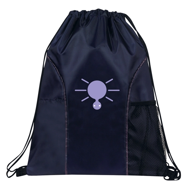 210 Denier Dual Pocket Drawstring Backpack.... from ASI 40544 Binaco / Binaline