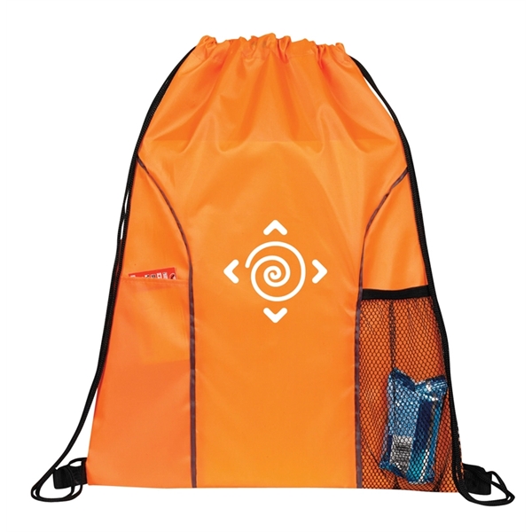 210 Denier Dual Pocket Drawstring Backpack.... from ASI 40544 Binaco / Binaline