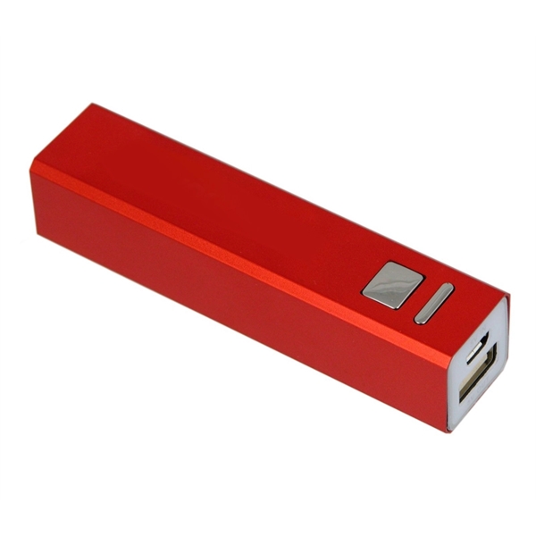 Elegant, metallic, aluminum, rectangular, classic power bank with an LED light.... from ASI 37218 Athena Promo (tm)