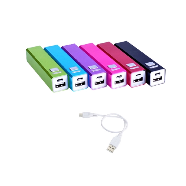 Aluminum rectangular power bank with LED red light plus 1c1p silkscreen... from ASI 37218 Athena Promo (tm)