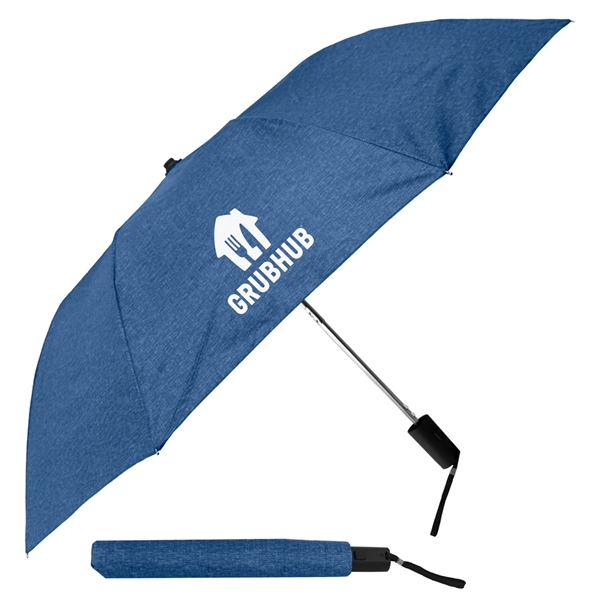 Eye-catching heathered fabric on this umbrella, with automatic-opening feature, and it... from ASI 89955 StrombergBrand / Stromberg Brand Stromberg