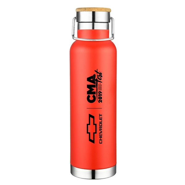 Bamboo lid 20 oz. vacuum insulated bottle.... from ASI 40544 Binaco