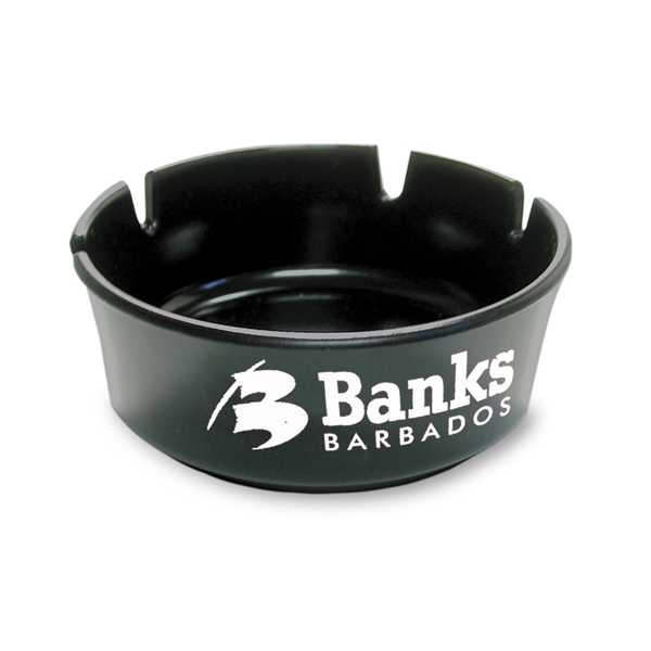 Black ashtray molded of high-heat, stain-resistant material that's ideal for pool... from ASI 38980 Bay State Specialty Co