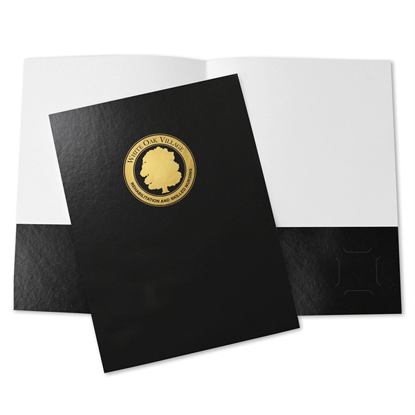 Small Quantity 9"x12" Presentation Folders, 1 standard color foil stamp imprint,... from ASI 95280 Warwick Publishing Co / Warwick Folders Made Easy
