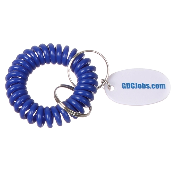 Bracelet coil key chain with oval tag.... from ASI 52710 Lincoln Line