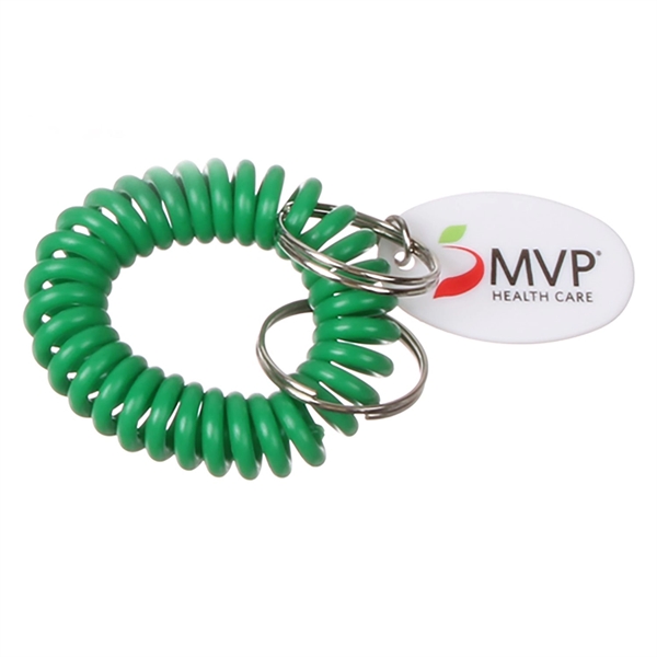 Bracelet coil key chain with oval tag.... from ASI 52710 Lincoln Line