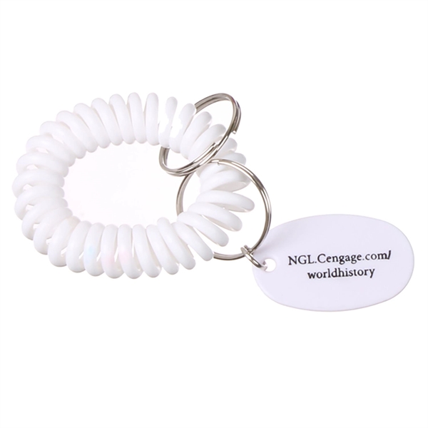 Bracelet coil key chain with oval tag.... from ASI 52710 Lincoln Line