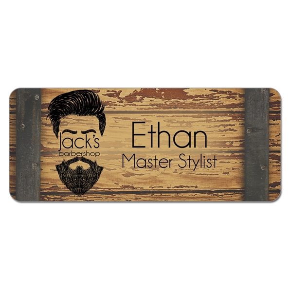 1.25" x 3" custom printed rectangle FRP name badges.... from ASI 92531 Unique Custom Products / UCP