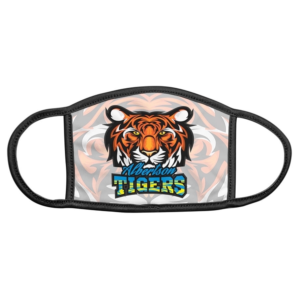 5" x 6" custom printed fabric face mask with black trim... from ASI 92531 Unique Custom Products / UCP