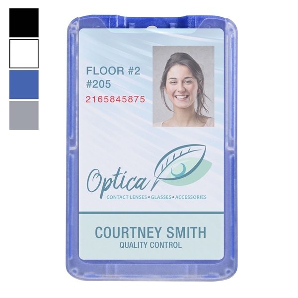 Durable, rigid plastic, credit card size badge holders protect smart cards... from ASI 79898 Promovision / PROMOVISION