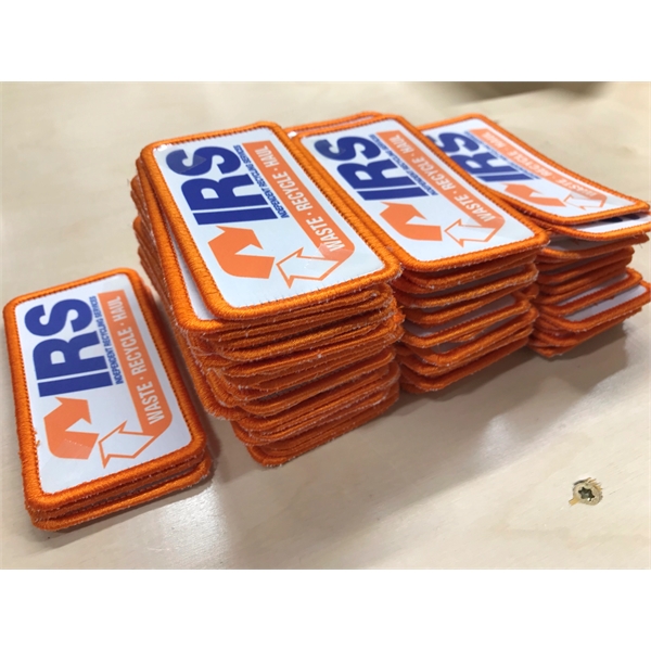 Full-Color Sublimated Patches with Embroidered Satin Stitch Border... from ASI 38195 Overnightline