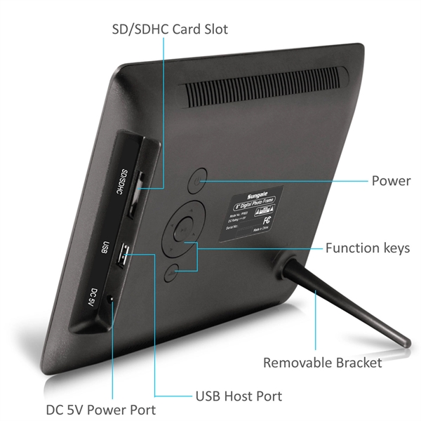 8" digital photo frame with vivid LCD screen, SD/SDHC card storage... from ASI 39820 Opusline (Benmex) / Opus Line