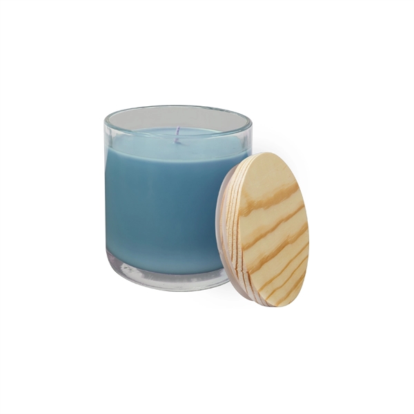 14oz Fresh Linen Candle in Glass Holder w/ Wood Lid... from ASI 74601 Calico