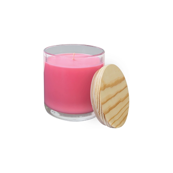 14oz Peony Rose Candle in Glass Holder w/ Wood Lid... from ASI 74601 Calico