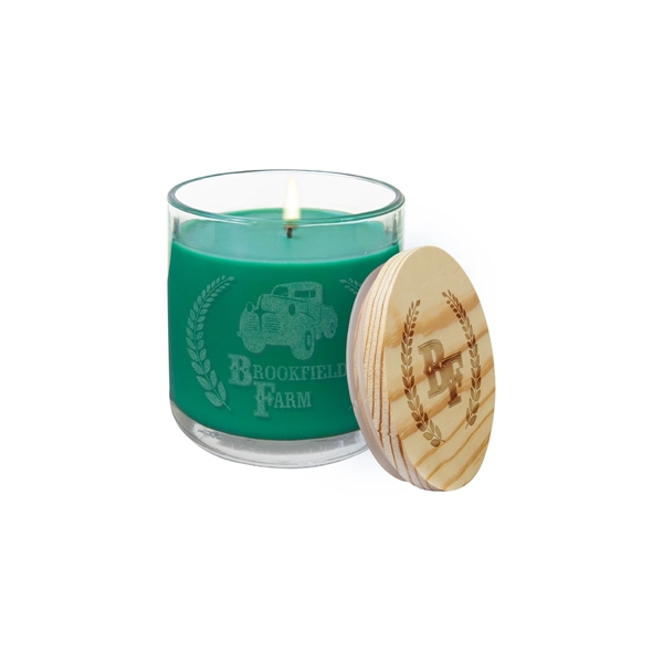 14oz Fresh Pine Candle in Glass Holder w/ Wood Lid... from ASI 74601 Calico