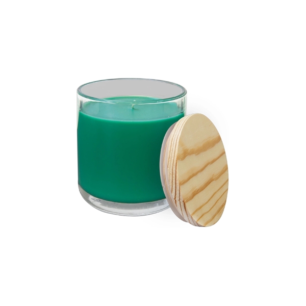 14oz Fresh Pine Candle in Glass Holder w/ Wood Lid... from ASI 74601 Calico