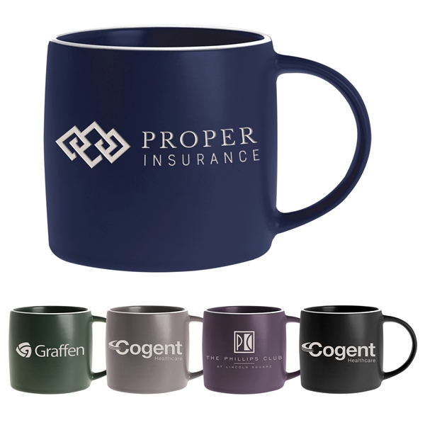 17 oz. ceramic mug in earth-tone colors with a smooth, matte-style... from ASI 71920 Moderne Glass Company Inc / Glass America®